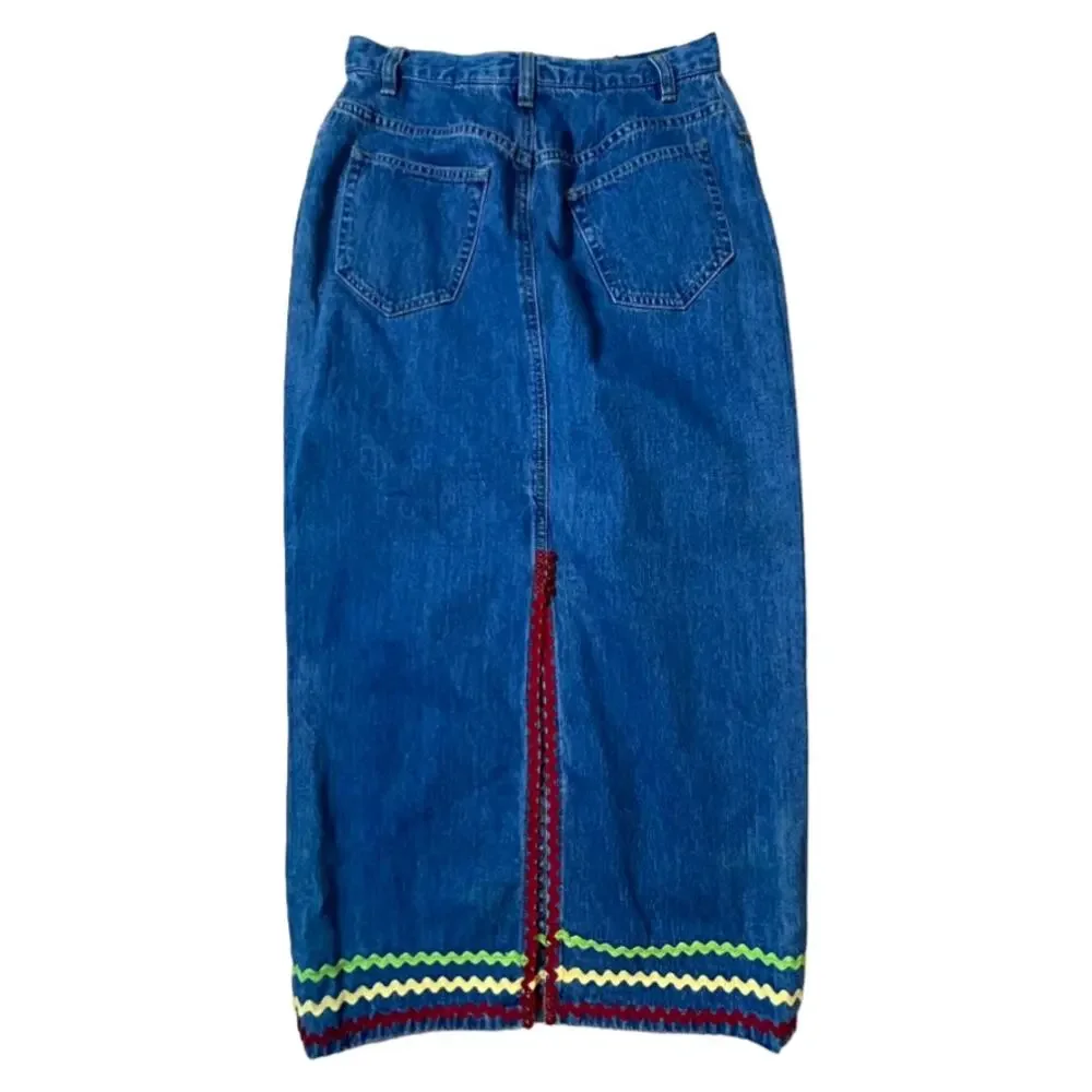 Liz Claiborne Medium Wash Jean Maxi/Midi Skirt - Size 6P